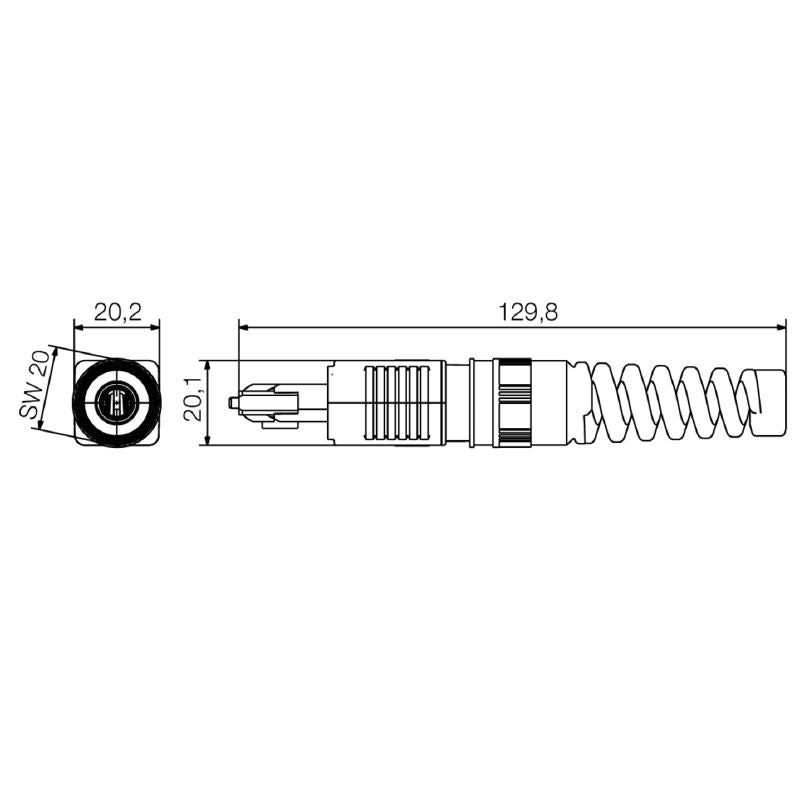 1963370000 - SC-Duplex Multimode Connector, IP67 Rated, Kink Prevention  (Pack of 10)