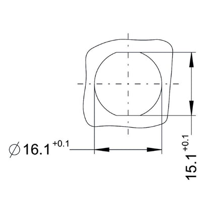 2036550000 - M12 Female Socket with 0.2m Cable and M16 Mounting Thread