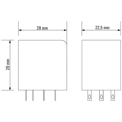 2450460000 - 230V AC Relay with 3 Contacts and Test Button  (Pack of 10)