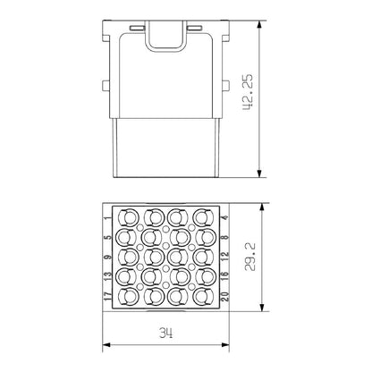 1428930000 - 20-Pole HDC MHE 500V Module, 16A Crimp Connection