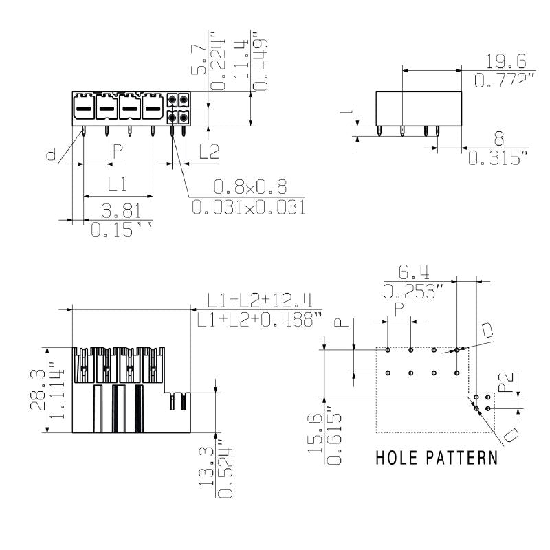 1090120000 - 3-Pole 90° PCB Connector, 7.62mm Pitch, Tinned Black Finish  (Pack of 48)