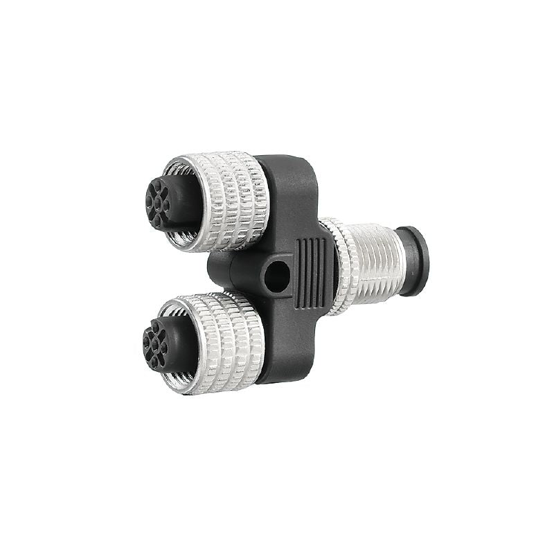 1060730000 - IP67 M12 Y-Plug Connector with 2 Sockets, 4A Capacity