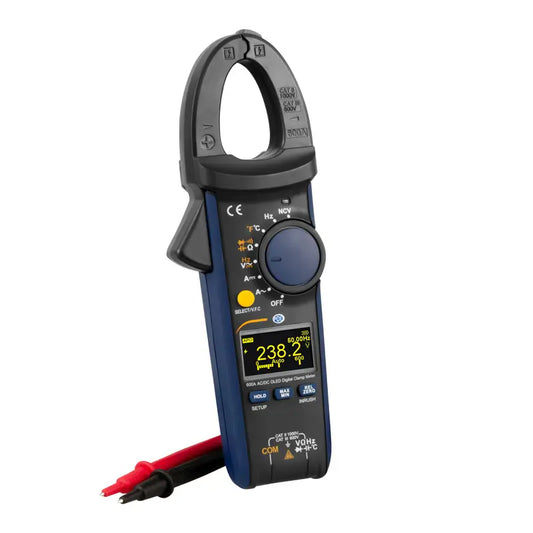 PCE-OCM 10 - 600A Clamp Meter with OLED Display & ISO Calibration