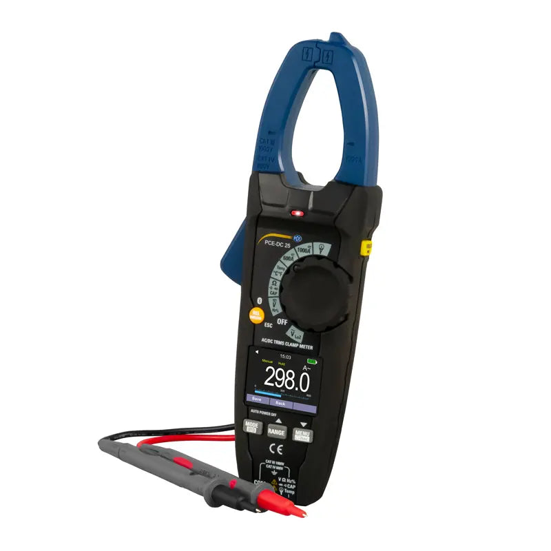 PCE-DC 25 - Bluetooth Voltmeter, 0-1000A, 34mm Clamp with NCV Function