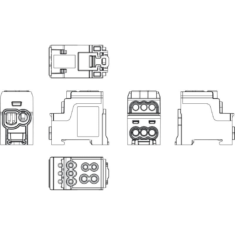 2603810000 - 70 mm² WPD 110 Connector, 200 A, Light Grey  (Pack of 3)