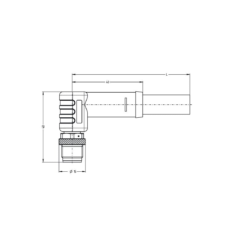 2050261000 - 10m PUR Power Cable for M12 Applications, 4 Poles
