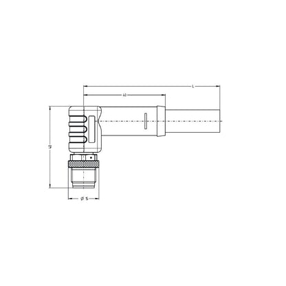 2050261000 - 10m PUR Power Cable for M12 Applications, 4 Poles
