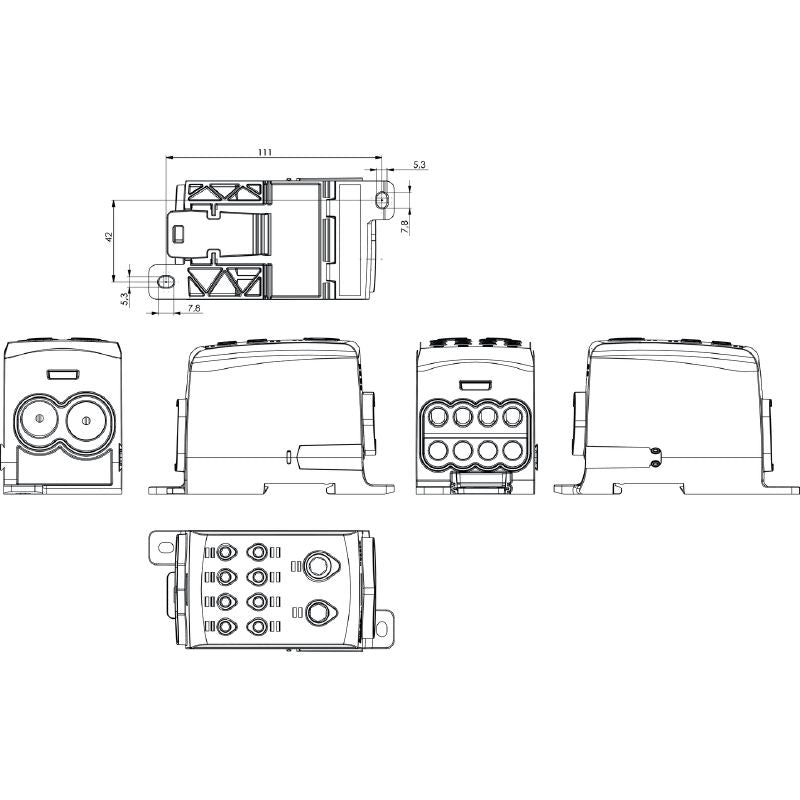 2730350000 - UL Certified Red Terminal, 185 mm², 353 A, 10 Connections