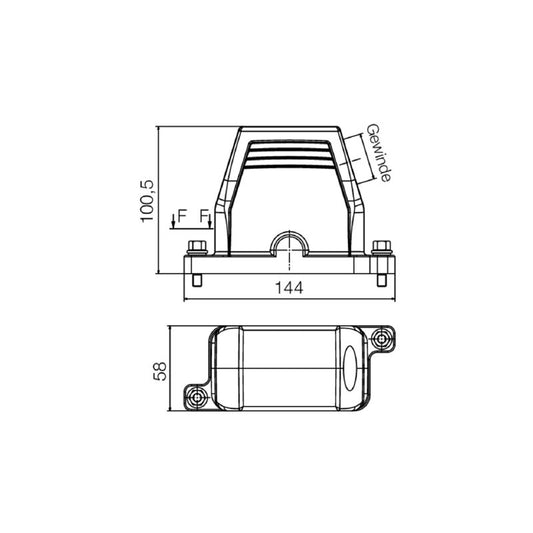 1082690000 - IP68 Diecast Aluminum Enclosure, 144mm Depth, 101mm Height