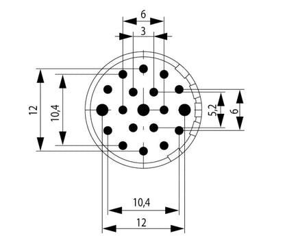 1170120000 - SAI-M23-SE-19 Male Connector, 19 Poles, RoHS Compliant