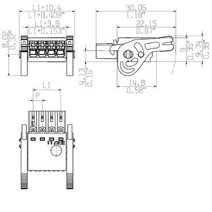 2459800000 - 14-Pole PCB Female Connector with PUSH IN Mechanism  (Pack of 30)