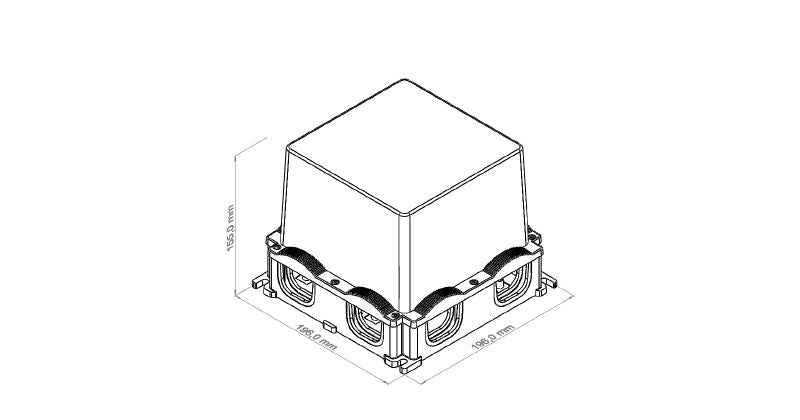 2659750000 - IP65 Rated Black Polycarbonate Enclosure 196mm x 196mm x 155mm