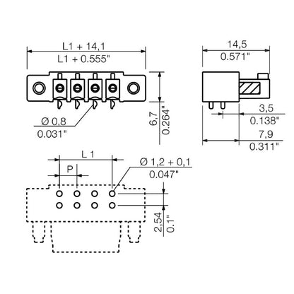 1975710000 - 3.81mm 4-Pole Female Header PCB Connector, Tinned Black  (Pack of 50)