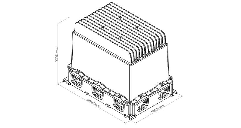 8000051702 - IP65 24V DC Power Supply, 220mm Depth, 10A Output