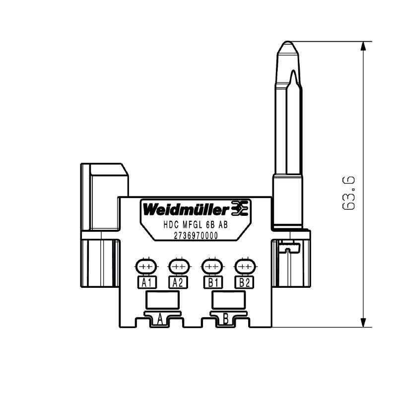 2736970000 - 56.32g Diecast Zinc Connector with Long Guiding Pin