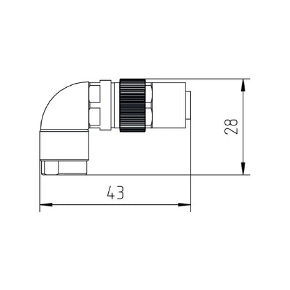 2664830000 - M12 Crimp Connector, IP67, 4-9mm Cable, 4A Rating