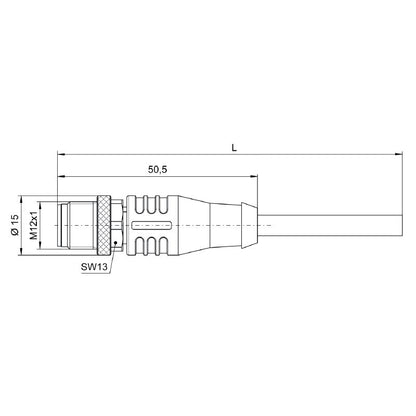 1484820500 - M12 12-Pole 5m Sensor/Actuator Line with Shielding