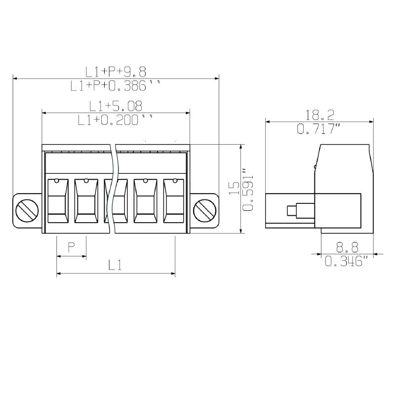 2647970000 - 5-Pole 5.08mm Connection Device with Clamping Yoke  (Pack of 105)