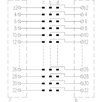 8174850000 - 32-Pin DIN Connector, 193mm Depth, RoHS Compliant