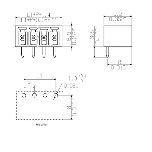 2641570000 - 3.5mm 7-Pole Terminal Connector with 90° Elbow  (Pack of 468)