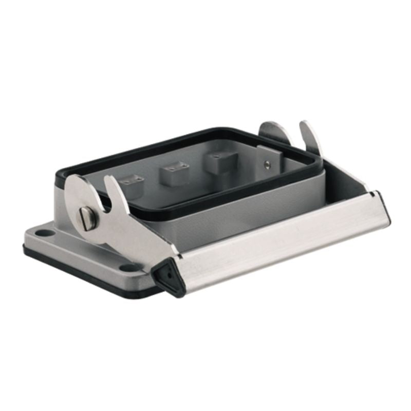 1666740000 - IP65 Rated HDC 48A ALU Bulkhead Housing with Locking Clamp