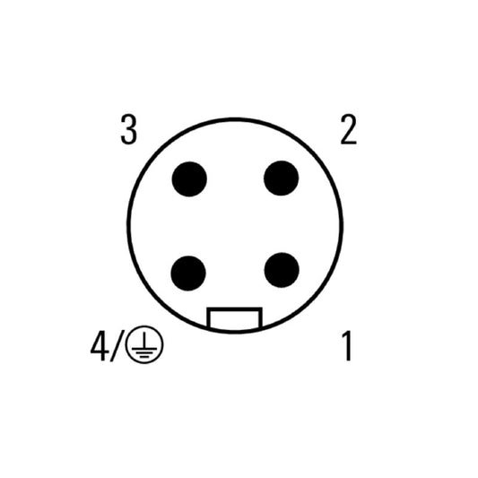 1292400000 - 7/8" Built-in Plug Connector, 0.2m, 4 Pole, PG11