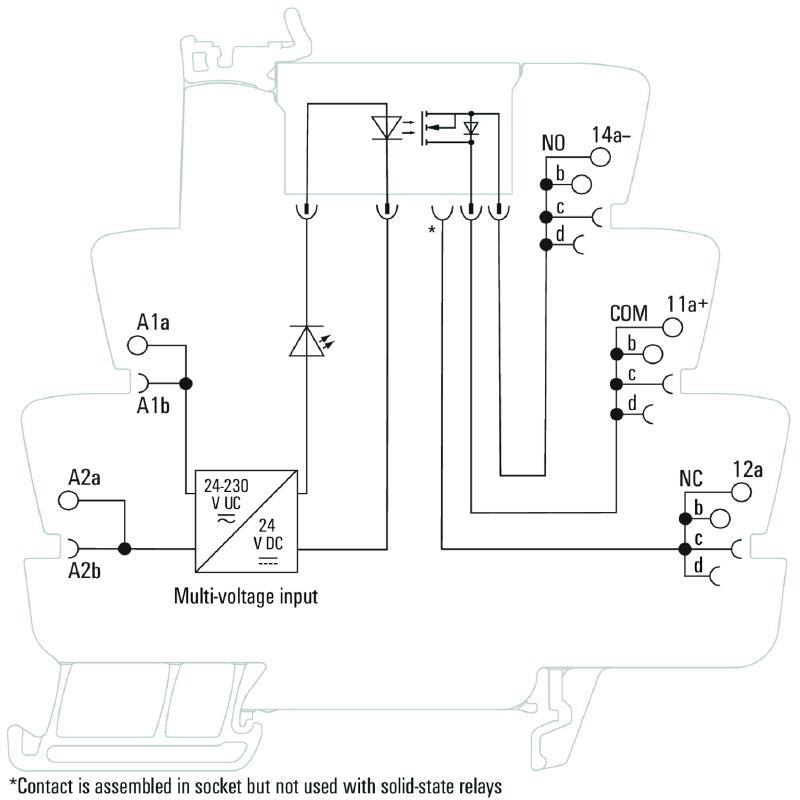 1990990000 - 24-230VUC Solid-State Relay, 5A, 24-230V with LED Indicator  (Pack of 10)