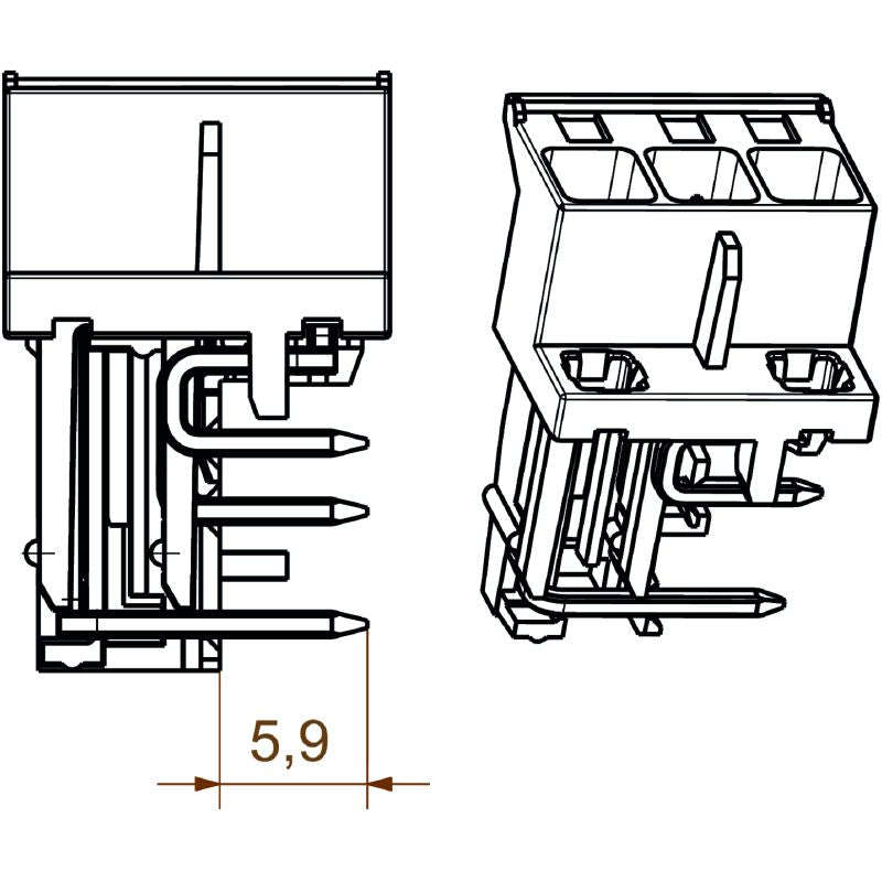 1069730000 - 5.00mm PCB Male Header Connector with 5.9mm Pins  (Pack of 175)