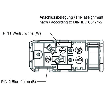 2726040000 - IEC 63171-2 2-Core Field-Attachable Plug, -40°C to 85°C