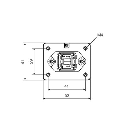1068870000 - IP65 Junction Box with RJ45 Connector, 60mm Depth, Aluminum Housing