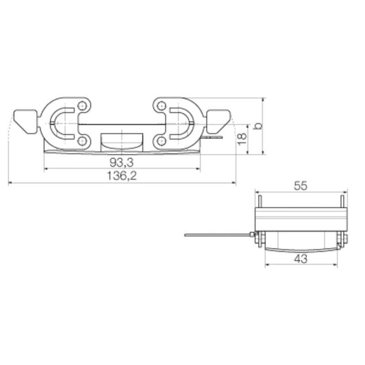 1665270000 - IP65 HDC 6 Enclosure with Secure Side-Lock Clamp