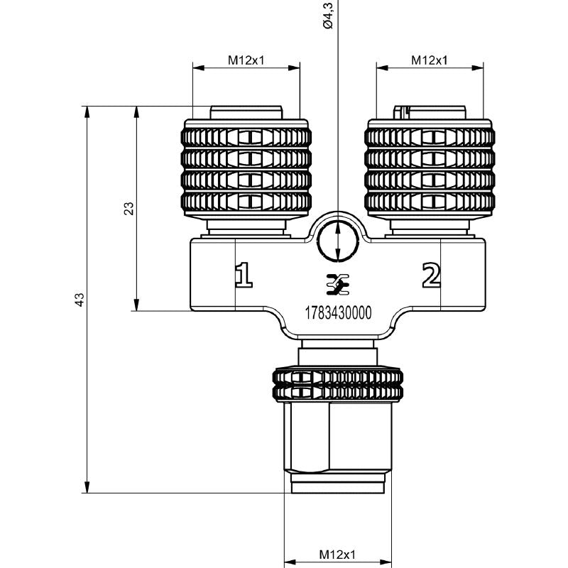 1783430000 - Durable IP67 M12 Plug Connector, 4A, RoHS Compliant