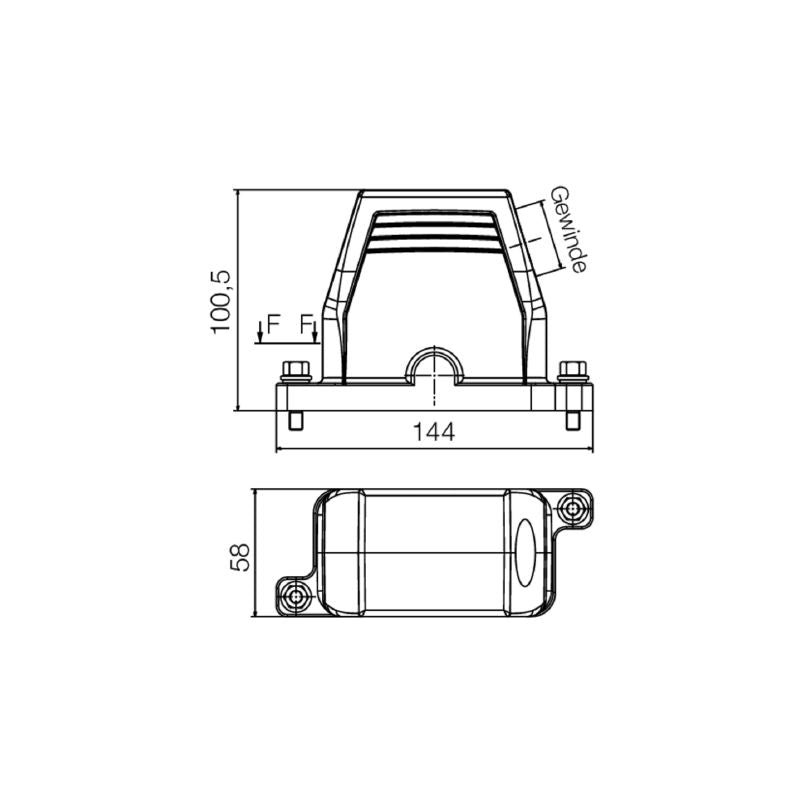 1082680000 - IP66/IP68 Plug Housing, Size 4, PG29 Connection