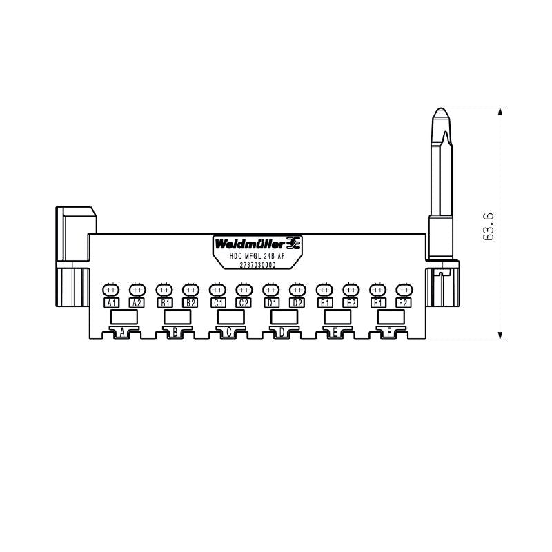 2737030000 - 6-Slot ModuPlug Component with Diecast Zinc, 500 Cycles