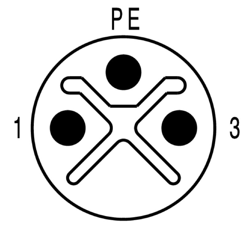 2050061500 - 15m M12 Power Cable, 3-Pole, Halogen-Free PUR Sheath