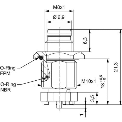 2422500000 - IP67 4-Pole PCB Connector with M10 Thread and 13mm Height  (Pack of 25)