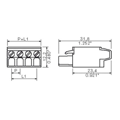 2486530000 - 5.08mm PCB Female Connector, 16 Poles, 180° Angle  (Pack of 18)