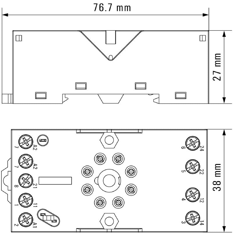 1132810000 - 12A Relay Socket with CO Contact for Secure Installation  (Pack of 10)