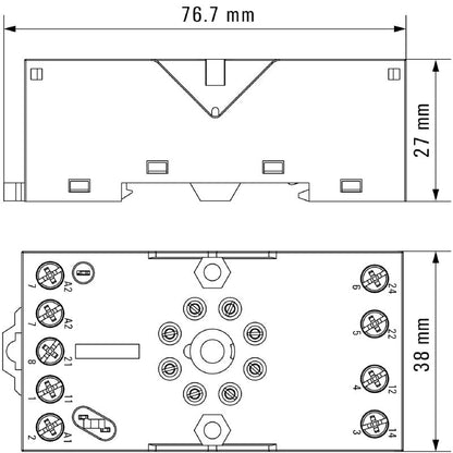 1132810000 - 12A Relay Socket with CO Contact for Secure Installation  (Pack of 10)