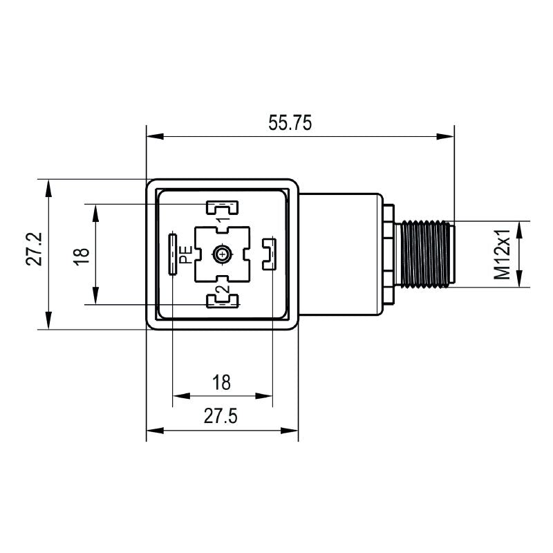 1985000000 - 5-Pole M12 Plug Connector, 18mm, RoHS Compliant