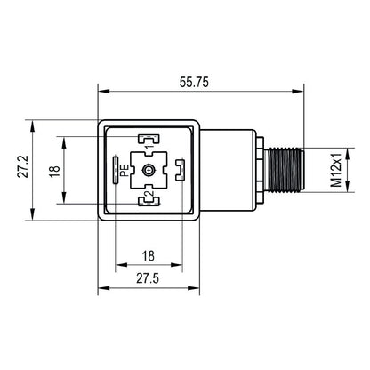 1985000000 - 5-Pole M12 Plug Connector, 18mm, RoHS Compliant