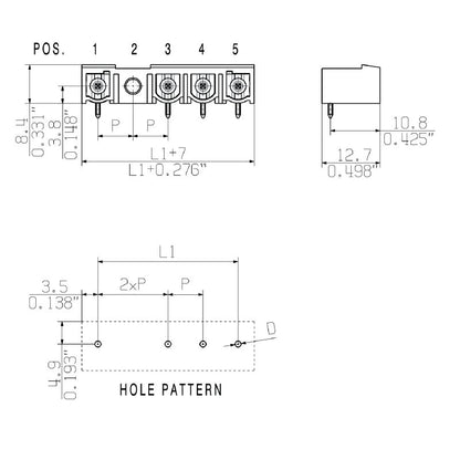 2462790000 - 3-Pole 3.2mm PCB Plug-In Connector, 90° Angle, Black  (Pack of 60)