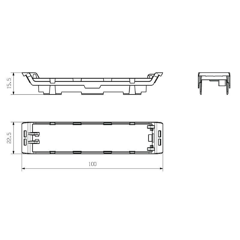 2418640000 - Black OMNIMATE Housing Element, 22.5mm, Flip Cover Ready  (Pack of 50)