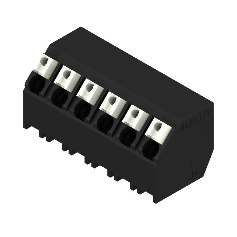 1884570000 - 5mm Pitch Black Circuit Board Terminals, 135° Angle, 6 Poles  (Pack of 18)