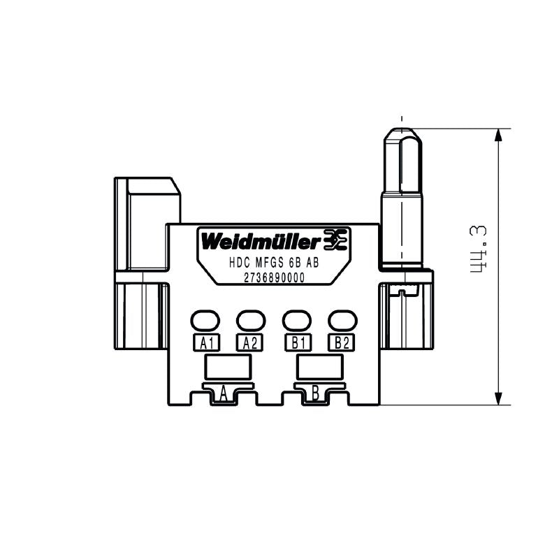 2736890000 - 3-Slot Diecast Zinc Module with 500 Plug Cycles