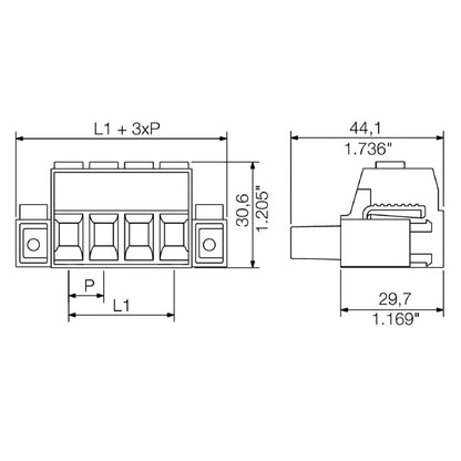 1275970000 - 10.16mm Female PCB Connector with 4 Poles, RoHS & UL Certified  (Pack of 20)