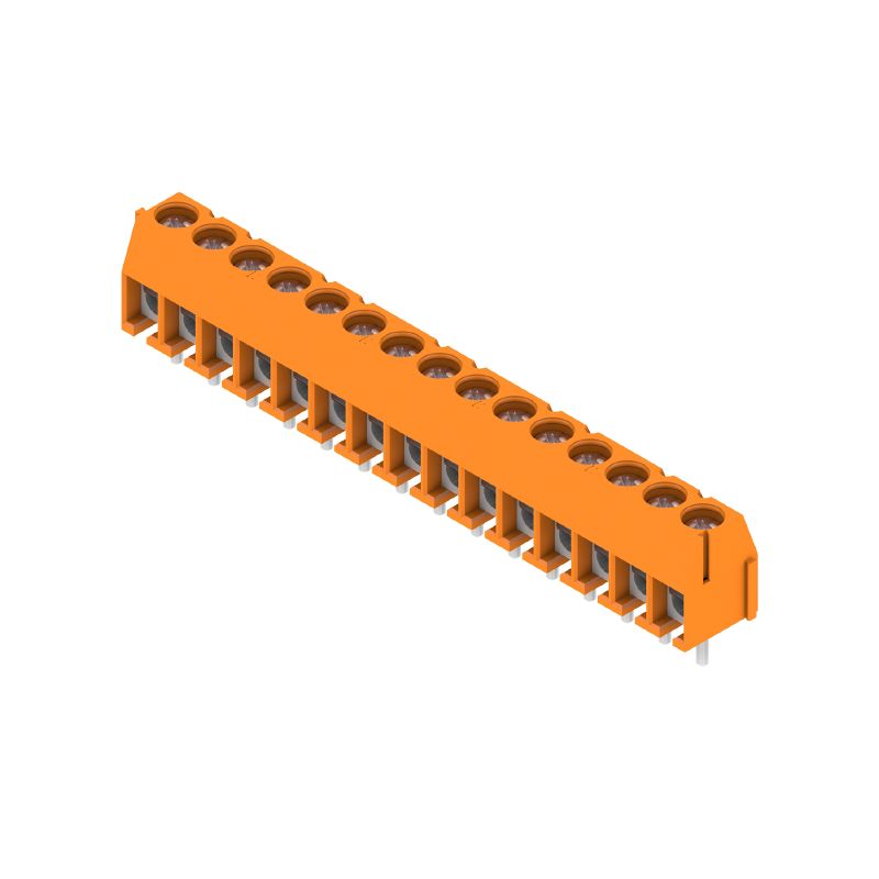 2428200000 - Orange 3.5mm Circuit Board Terminal, 15 Poles, 90° Pins  (Pack of 100)