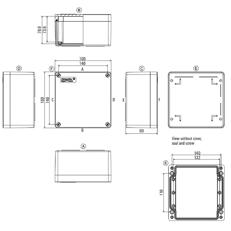 1306070000 - 120mm x 220mm Glass Fiber Enclosure for Safety Applications
