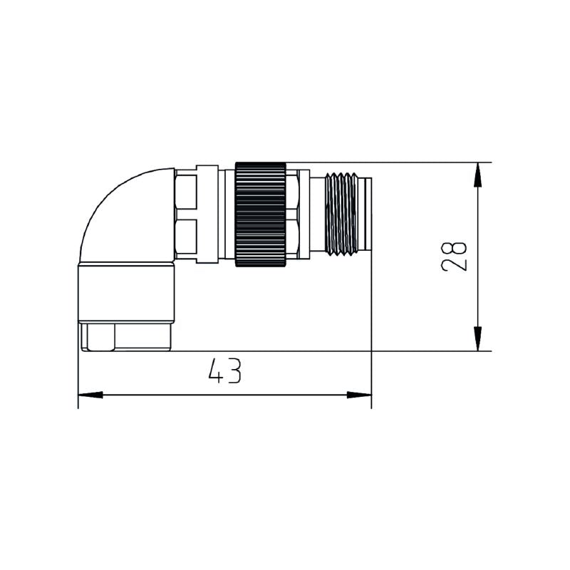 2702690000 - M12 Male Connector, IP67, 4-9mm Cable, D-Coding