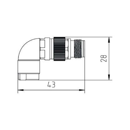 2702690000 - M12 Male Connector, IP67, 4-9mm Cable, D-Coding